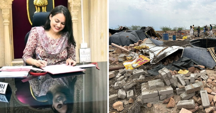 IAS TINA DABI Bulldozer on Hindu Homes Rajasthan