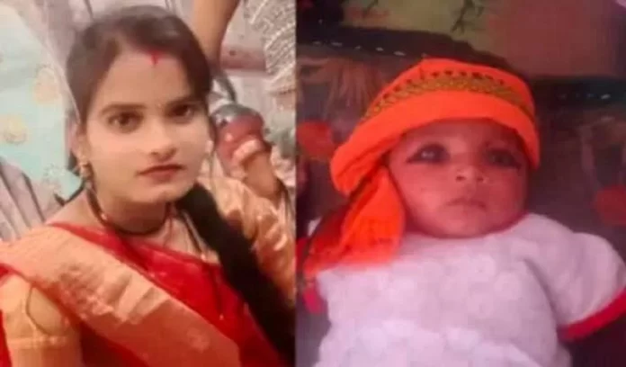 In Hamirpur, Uttar Pradesh, a mother set herself on fire with a 6-month-old child in her lap