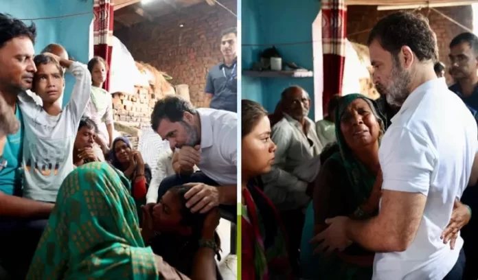 Rahul Gandhi met the families of those killed in the Hathras stampede Rahul Gandhi met the families of those killed in the Hathras stampede