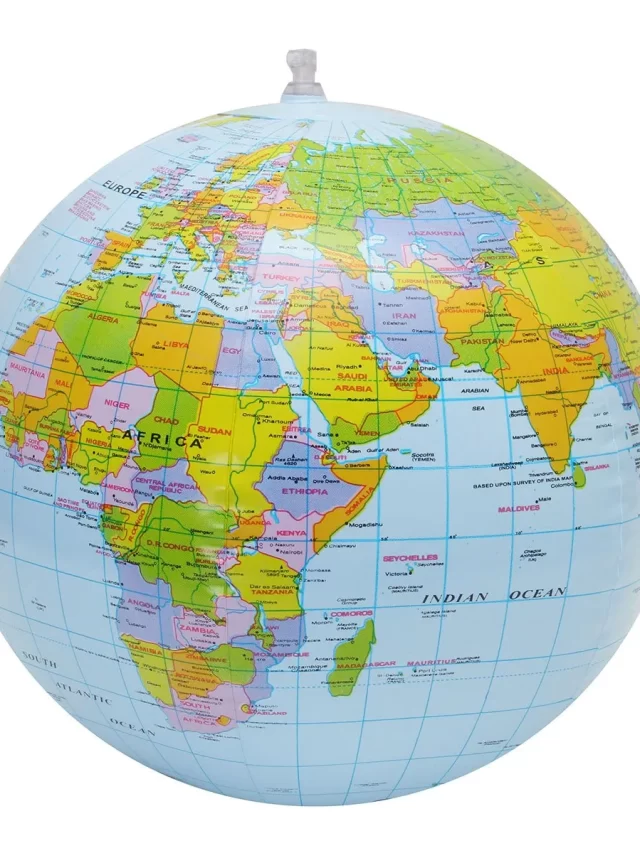 Glob with world map, Different languages